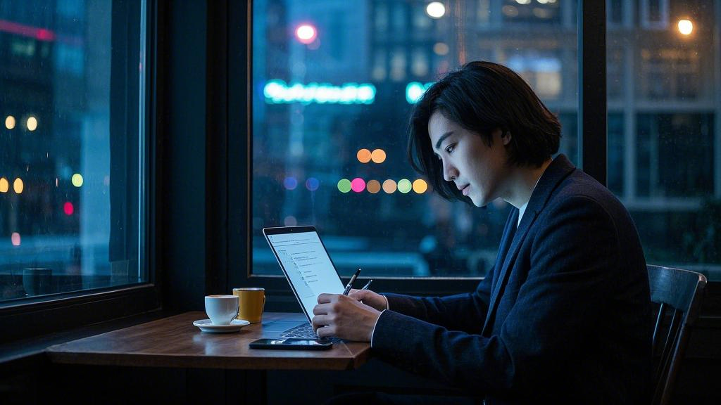 Woman working hard at the computer